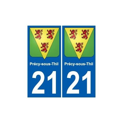 21 Précy-Sous-Thil Blason Autocollant Plaque Stickers Ville - Couleur : Droits - Angles : Droits