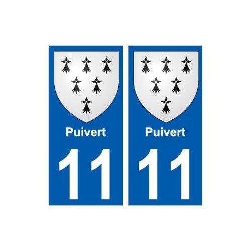 11 Puivert Blason Autocollant Plaque Stickers Ville - Couleur : Droits - Angles : Droits