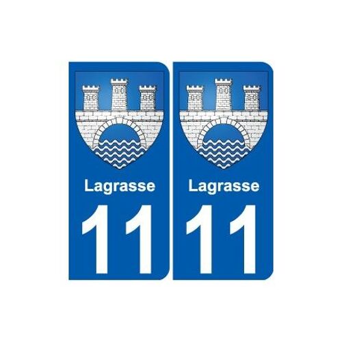 11 Lagrasse Blason Autocollant Plaque Stickers Ville - Couleur : Arrondis - Angles : Arrondis