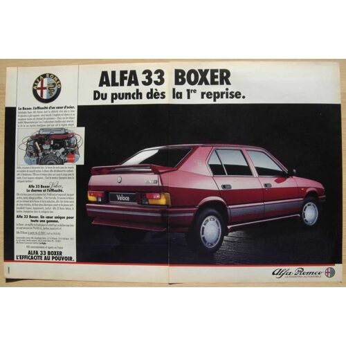 Publicité Papier - Voiture Alfa Romeo 33 Boxer Veloce De 1986