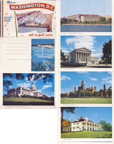 Washington D.C. Souvenir Picture Folder : Carnet Dépliant De 12 Photod Reco Verso