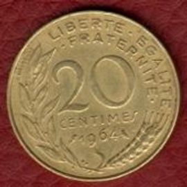 Pièce Monnaie 20 Centimes 1964 - France