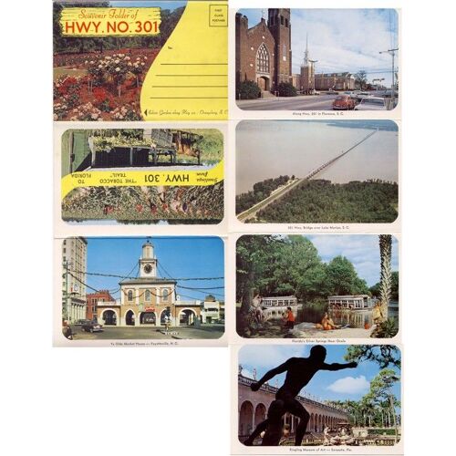 Highway 301 "The Tobacco Trail" To Florida : Carnet Carte Postale De 14 Photos Recto Verso