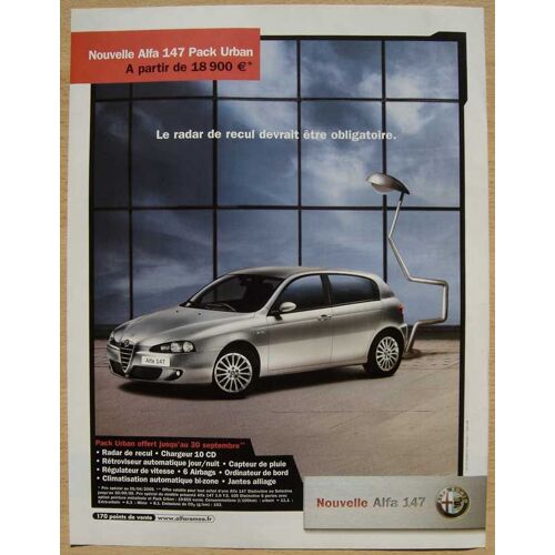Publicité Papier - Voiture Alfa Romeo 147 Pack Urban De 2005