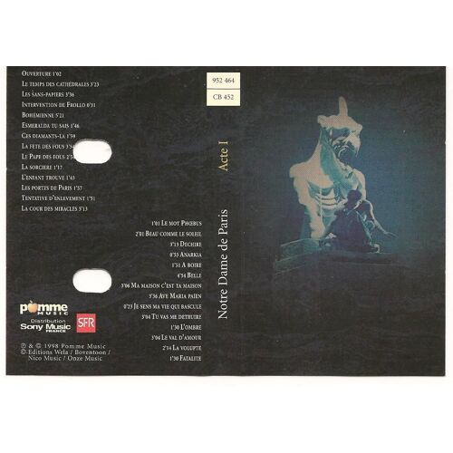 Notre Dame De Paris - Acte 1 - Cassette 27 Titres