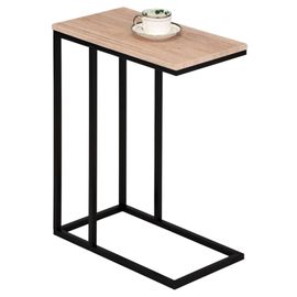 Bout De Canapé Debora Table D'appoint Table À Café Table Basse De Salon Cadre En Métal Noir Et Plateau En Mdf Décor Chêne Sauvage