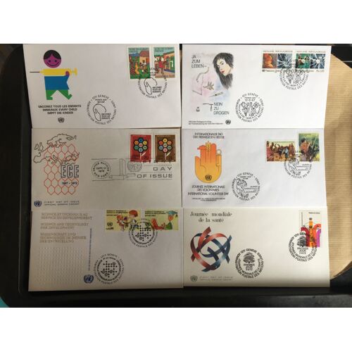 Nations Unis - Onu - Lot 6 Enveloppes 1 Er Jour Années 80 - Ad 40