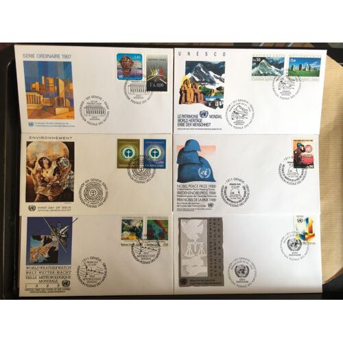 Nations Unis - Onu - Lot 6 Enveloppes 1 Er Jour Années 80 - Ad 31