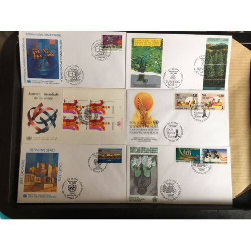 Nations Unis - Onu - Lot 6 Enveloppes 1 Er Jour Années 80 - Ad 38