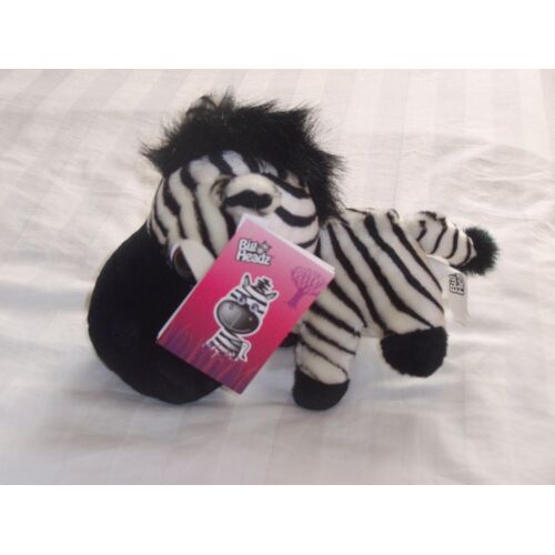 Peluche Zèbre Big Headz - 26 Cm