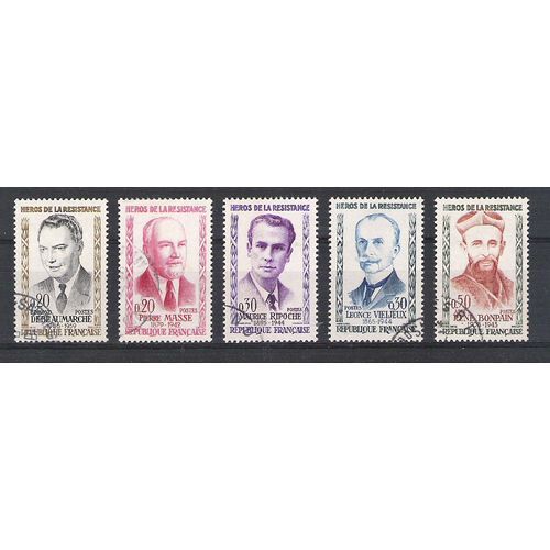 Héros De La Résistance - Série De 5 Timbres (Yt 1248 À 1252)