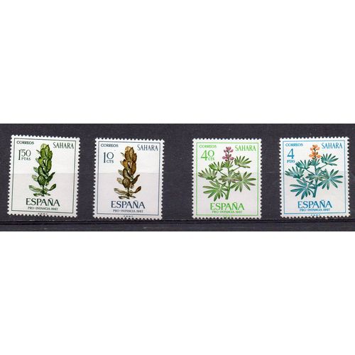 Sahara Espagnol- Série De 4 Timbres Neufs- Fleurs Et Plantes