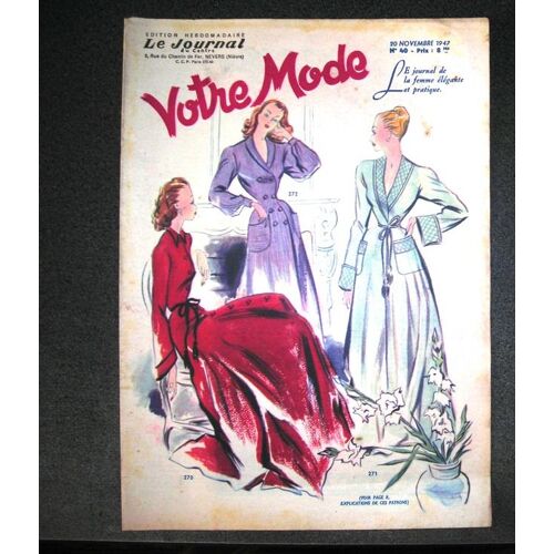 Votre Mode Le Journal De La Femme Élégante Et Prat   N° 40 : Les Petites Robes De Lainage