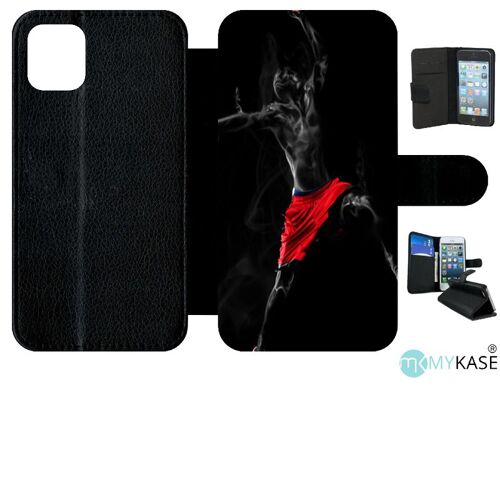 Etui A Rabat - Basket - Compatible Avec Apple Iphone 11 - Simili-Cuir - Bord Noir