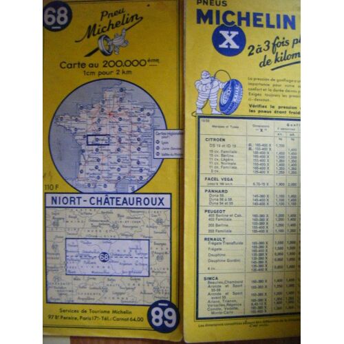 Carte Michelin N°68 Niort.Chateauroux
