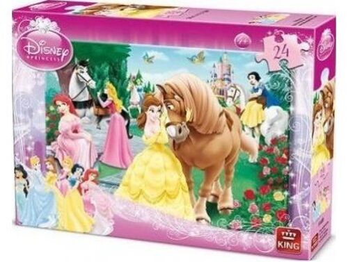 Puzzle 24 Pieces Les Princesses Se Promenent Dans Le Parc Du Chateau - Collection Enfant Disney