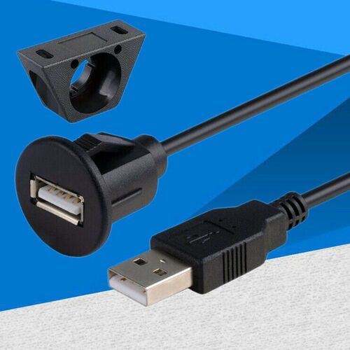 Câble d'extension de panneau, câble USB 2.0 mâle à femelle, port unique, pour installation de tableau de bord de voiture, 1 m / 2 m