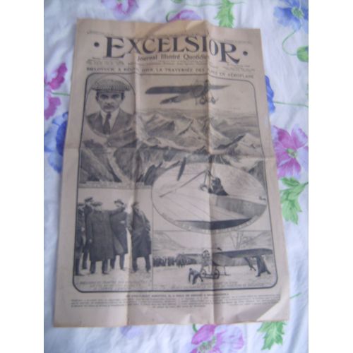 Journal Excelsior Du Dimanche 26 Janvier 1913 : Bielovucic A Réussi, Hier, La Traversée Des Alpes En