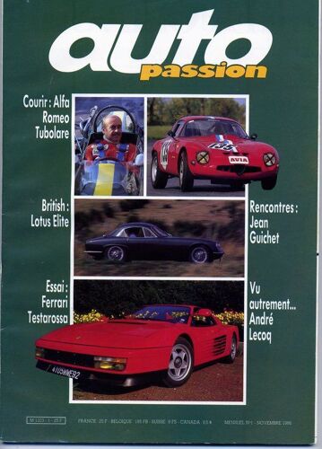 Auto Passion   N° 1 : Numero 1 Lotus Elite  Alfa Romeo Tubolare Ferrari Testatossa Andre Lecocq