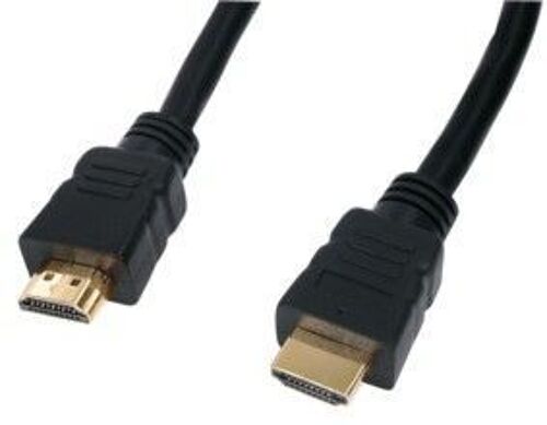 Cable avec fiche HDMI male ET fiche HDMI male 19 br. CablÃ©es - Connecteurs dorÃ©s haute qualitÃ©- 2m50