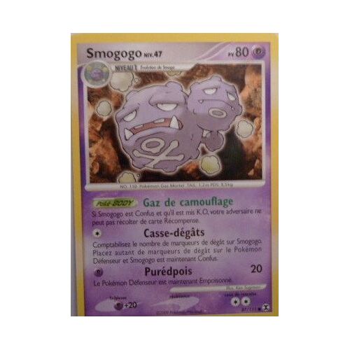 Carte Pokemon Smogogo,Niv.47, Pv 80, 87/111