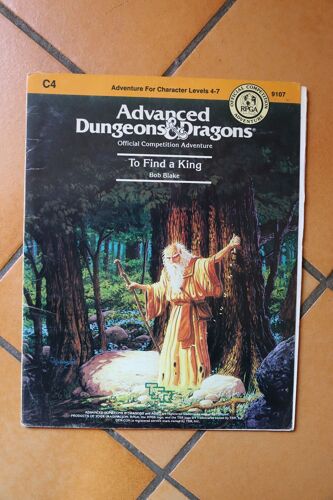 To Find A King - C4 - Advanced Dungeons & Dragons Ad&d - 1984
