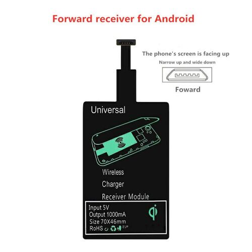 Patch récepteur de charge sans fil QI, Micro Usb, Type C universel, pour Xiaomi IPhone Samsung Android