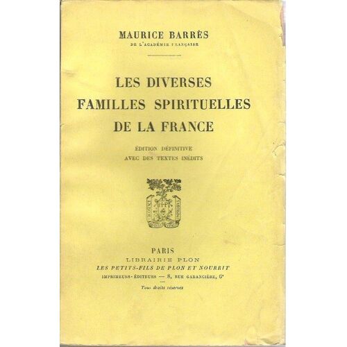 Les Diverses Familles Spirituelles De La France