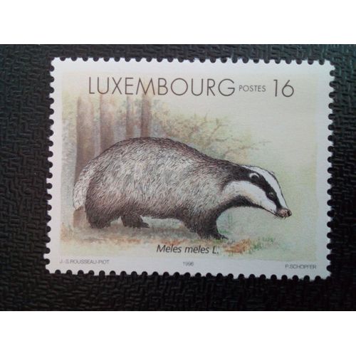 Timbre Luxembourg Yt 1350 Blaireau Européen (Meles Meles) 1996 ( 30304 )