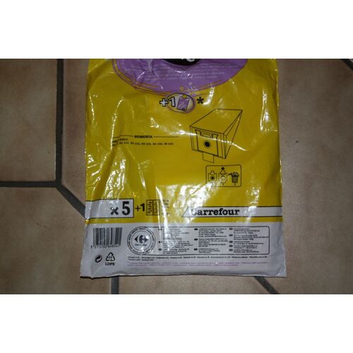 Pack de 5 sacs aspirateur + 1 filtre pour Rowenta AMBIA (>8/2001), RO 211, RO 220, RO 225, RO 230, RO 240, ZR 470