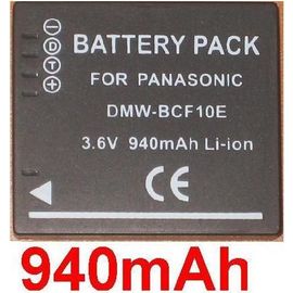 Batterie 940mAh  Pour PANASONIC DMW-BCF10E DMW-BCF10, LUMIX DMC-FS25 DMC-FX48 DMC-FX580 DMC-FS15S DMC-FS25S DMC-FS7 DMC-FS6 DMC-FS15