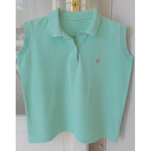 Polo Taille 40 Vert Menthe Clair Sans Manche