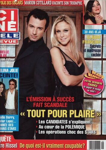 Ciné Télé Revue (Edition Belge) / 28-02-2008   N° 9 : Marion Cotillard (1p) - Halle Berry (2p) - Claude François (4p) - Isabelle Boulay (2p) - Sophie Marceau (2p) - Hélène Médigue (1p)