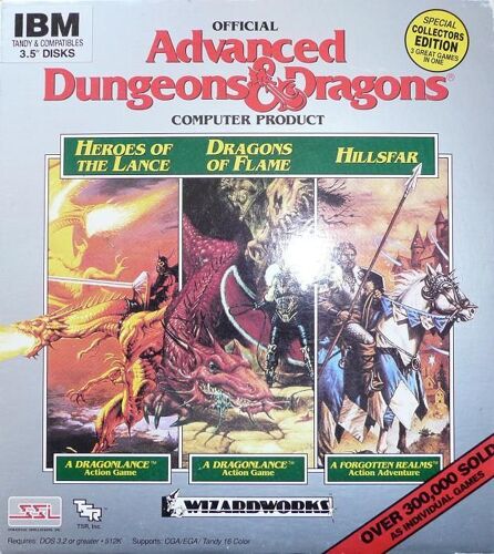 Boîte De 3 Jeux Pc - Heroes Of The Lance - Dragons Of Flame - Hillsfar - Pour Jeux De Rôles Donjons Et Dragons D&d Ad&d Warhammer