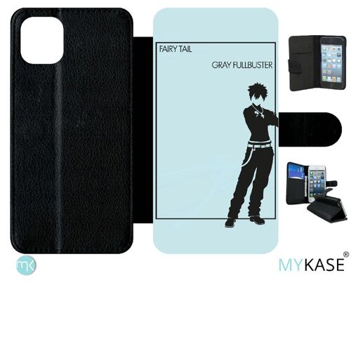 Etui À Rabat Iphone 11 Pro Max - Fairy Tail Gray Fullbuster - Simili-Cuir - Noir