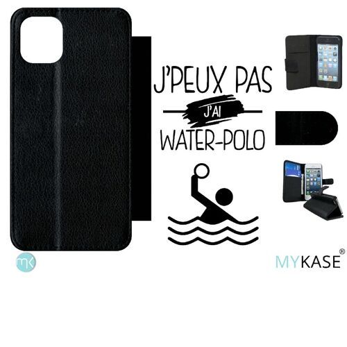 Etui À Rabat Iphone 11 Pro Max - J Peux Pas J Ai Water Polo 1 - Simili-Cuir - Noir