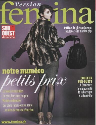 Version Femina   N° 389 : Mika/Florent Mothe/Mikelangelo Loconte/Emilie Simon/Les Bons Reflexes Pour Voyager Moins Cher