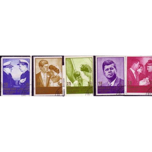 Kennedy , Lot De 5 Timbres , Mahra State , South Arabia