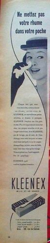 Publicite Ancienne (Fevrier 1957) Pour Les Mouchoirs En Papier " Kleenex "