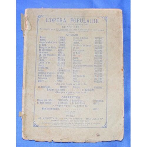 L'opera Populaire. Collection De Petites Partitions Pour Chant Seul