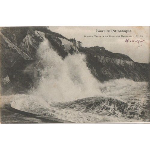 Carte Postale - Biarritz - Double Vague À La Côte Des Basques