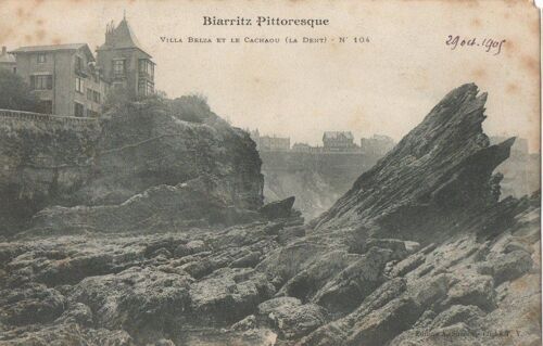 Carte Postale - Biarritz Villa Belza Et Le Cachaou 1905