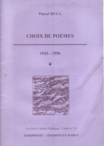 Les Petits Cahiers Poetiques N° 14 : Choix De Poemes