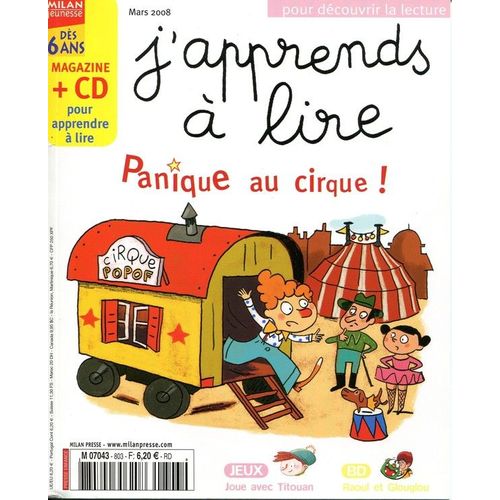 J'apprends À Lire  N° 103 : Panique Au Cirque !