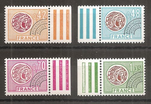Préos 134 À 137 (1975) Préoblitérés Monnaie Gauloise N** (Cote 9,6e) (6894)