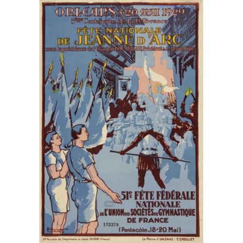 Affiche Fête Nationale De Jeanne D'arc Orléans 1929