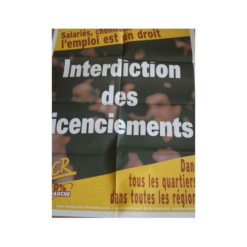 Affiche Lcr : Interdictions Des Lincenciements  (86x62)