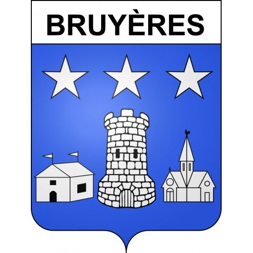 Bruyères 88 Ville Sticker Blason Écusson Autocollant Adhésif - Taille : 8 Cm