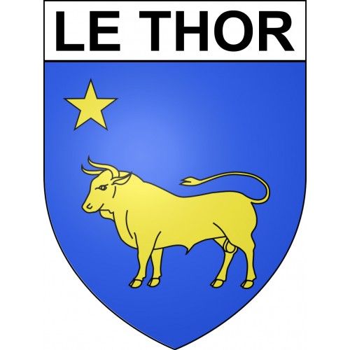 Le Thor 84 Ville Sticker Blason Écusson Autocollant Adhésif - Taille : 12 Cm