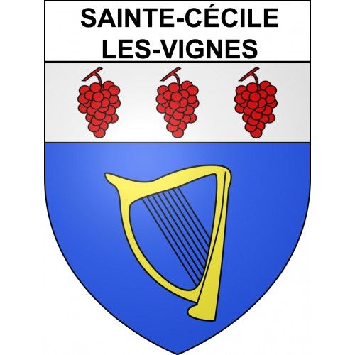 Sainte-Cécile-Les-Vignes 84 Ville Sticker Blason Écusson Autocollant Adhésif - Taille : 8 Cm